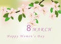 Vector Congratulation on the International Women`s Day
