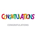 Vector congratulations.Broken colorful text and word