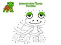 Vector Connect The Dots and Draw Cute Cartoon Turtle. Educational Game for Kids. Vector Illustration With Cartoon Style Funny Sea