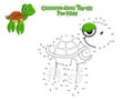 Vector Connect The Dots and Draw Cute Cartoon Turtle. Educational Game for Kids. Vector Illustration With Cartoon Style Funny Sea Royalty Free Stock Photo