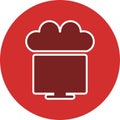 Vector Connected to Cloud Icon For Personal And Commercial Use.