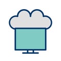 Vector Connected to Cloud Icon For Personal And Commercial Use.