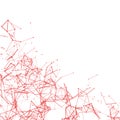Vector connecting lines and dots on white background. Network connection structure. Banner template for your design