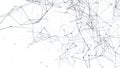 Vector connecting lines and dots on white background. Network connection structure. Banner template for your design