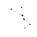 Vector the constellation of cancer in flat style. Abstract zodiac sign. Simple black design element, clip art Royalty Free Stock Photo