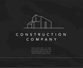 Vector construction company brand design template. Building company and architect bureau insignia, logo illustration Royalty Free Stock Photo