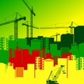 vector construction crane silhouette industry illustration architecture