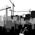 vector construction crane silhouette industry illustration architecture Royalty Free Stock Photo