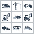 Vector construction equipment icons