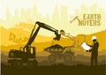 Vector construction machines, heavy equipment... earth movers