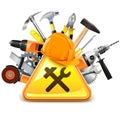 Vector Construction Tools with Sign Royalty Free Stock Photo