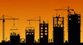 Vector construction worker silhouette at work Royalty Free Stock Photo