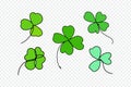 Vector continuous line art, shamrock set. Royalty Free Stock Photo