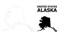 Vector Contour Dotted Map of Alaska State with Name Royalty Free Stock Photo