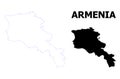 Vector Contour Dotted Map of Armenia with Name