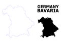 Vector Contour Dotted Map of Bavaria State with Name