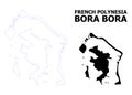 Vector Contour Dotted Map of Bora-Bora with Name