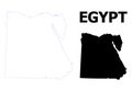 Vector Contour Dotted Map of Egypt with Caption