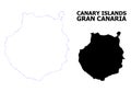 Vector Contour Dotted Map of Gran Canaria with Caption Royalty Free Stock Photo