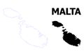 Vector Contour Dotted Map of Malta with Caption