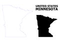 Vector Contour Dotted Map of Minnesota State with Caption Royalty Free Stock Photo