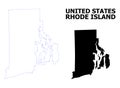 Vector Contour Dotted Map of Rhode Island State with Name