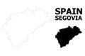 Vector Contour Dotted Map of Segovia Province with Name Royalty Free Stock Photo