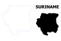 Vector Contour Dotted Map of Suriname with Caption