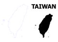 Vector Contour Dotted Map of Taiwan with Caption