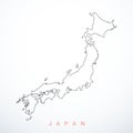 Vector contour japan map Royalty Free Stock Photo