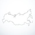 Vector contour Russian Federation map Royalty Free Stock Photo