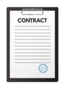 Vector contract on clipboard isolated on white