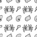 vector contur seamless pattern on the theme of sea cruise