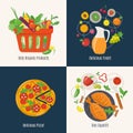 Vector cooking infographic in flat style with food food.