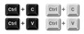 Vector copy and paste computer keyboard buttons Royalty Free Stock Photo