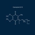 Vector CoQ10 Coenzyme Q10 Chemical Molecular Skeletal Formula