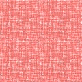 Vector coral pink seamless fabric texture. Canvas for embroidery. Smaller file size. Suitable for textile, gift wrap and Royalty Free Stock Photo