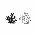 Vector corals black silhouettes. coral line icon Royalty Free Stock Photo