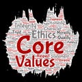 Vector core values integrity ethics paint brush Royalty Free Stock Photo