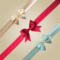 Vector Corner Ribbons And Bows Set Royalty Free Stock Photo