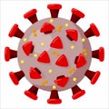 Vector Corona virus covid-19 shape of corona virus red black and yellow for medical student study
