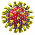 Vector Corona virus covid-19 shape of corona virus red blue and yellow for medical student study