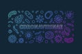 Vector Coronavirinae concept linear colorful horizontal banner