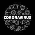 Vector Coronavirus concept circular thin line illustration