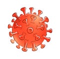 Vector Coronavirus illustration in orange colors