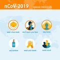 Coronavirus 2019-nCoV disease prevention infographic healtcare concept