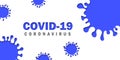Vector of Coronavirus 2019-nCoV and Virus background with disease cells and red blood cell. BLUE COVID-19 Corona virus outbreaking Royalty Free Stock Photo