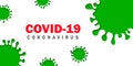 Vector of Coronavirus 2019-nCoV and Virus background with disease cells and red blood cell. GREEN COVID-19 Corona virus