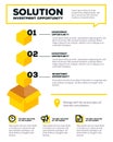 Vector corporate business template infographic with yellow box, Royalty Free Stock Photo