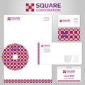 Vector corporate identity templates with square abstract logo Royalty Free Stock Photo